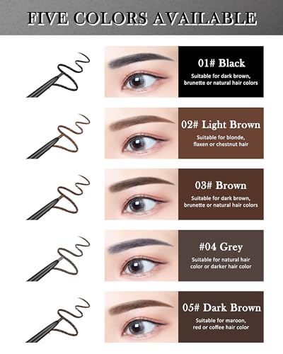 12-Piece Waterproof Eyebrow Pencil Set with Brush