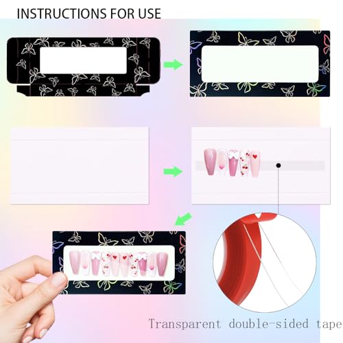 74-Piece Press On Nail Packaging Box Set with Tape & Stickers