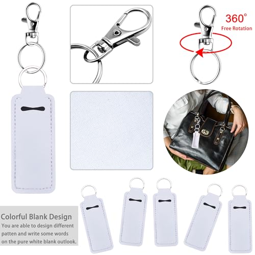 Duufin 20-Pack Chapstick Keychain Holders with Metal Clips
