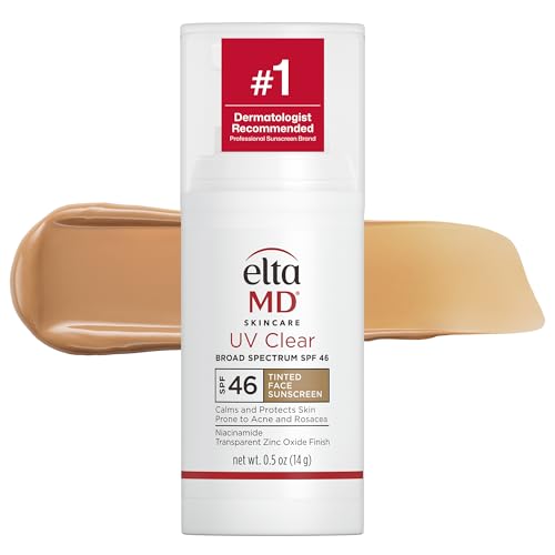 EltaMD UV Clear Tinted Sunscreen SPF 46 - 0.5 oz Travel Size, Oil-Free