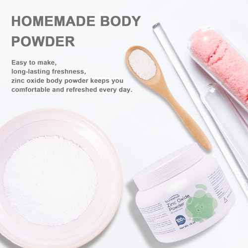 Zinc Oxide Powder, 16OZ 100% Purity, Non-Nano and Uncoated, Cosmetic Grade, Zinc Oxide Powder for DIY Sunscreen