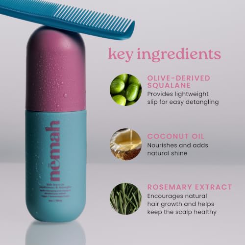 Nemah Kids Leave-In Conditioner & Detangler Spray - Softens, Frizz Control, 4 oz