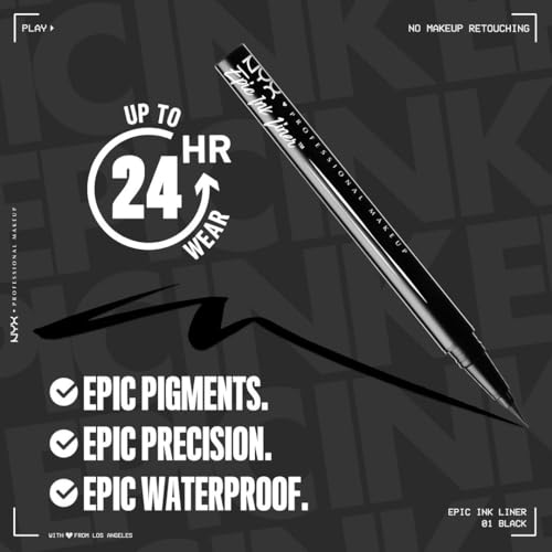 Waterproof Matte Liquid Eyeliner - Black, Vegan, Precise Tip - Variation 01 Black