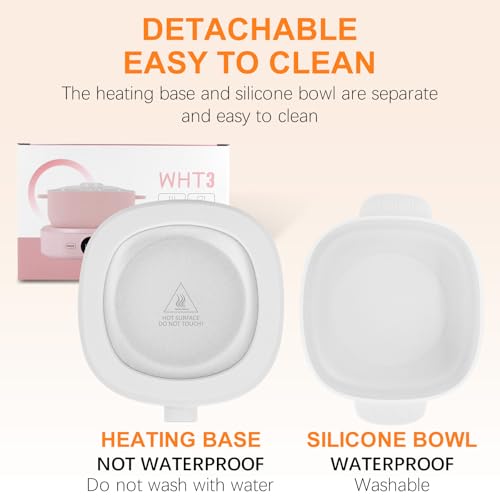 Digital Hair Removal Wax Warmer, Adjustable Temperature Waxing Machine for Women Hair Removal, Face, Bikini, Legs and Body, with Silicone Wax Pot Liner (White)