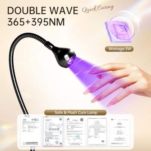 AORAEM LED Nail Lamp - USB Powered Gel Curing Light with Gooseneck Clamp