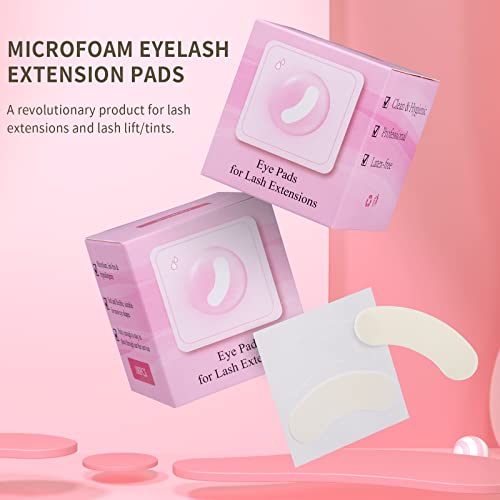 Miuffue 100PCS Foam Eye Pads for Lash Extensions 1.97"×0.63" Waterproof & Hypoallergenic