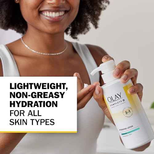 Olay Complete+ Hydrating Lotion Fragrance-Free, 10.1 FL OZ, 3-in-1 Nourishing Face Moisturizer for All Skin Types with Vitamin B3, Vitamin E, and Ceramides