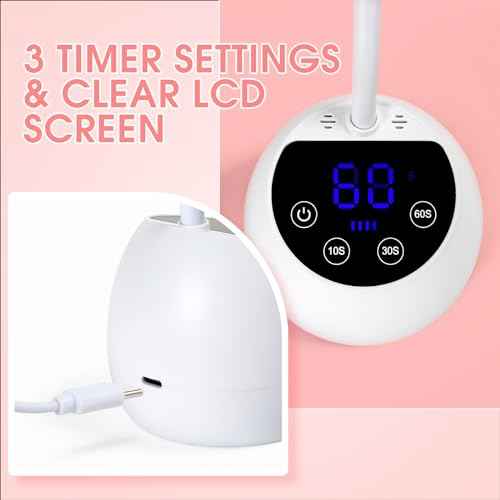 UV LED Nail Lamp, 36W Mini Cordless Flash Cure Gel X Lamp Gooseneck Portable LED Nail Light Nail Dryer Quick Drying UV Lamp for Nail Salon Home DIY Manicure