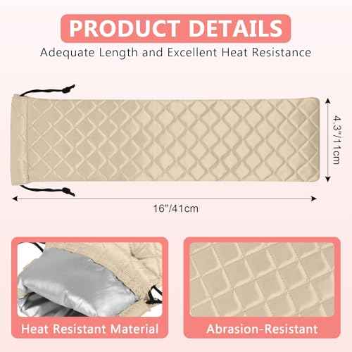 AMIJEAL Heat Resistant Hair Tools Organizer Bag Portable Travel Drawstring Storage Cover Pouch for Hair Straightening Irons, Curling Irons, Flat Irons and Hot Styling Tools(16" x 4.3")