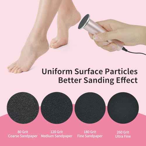 120pcs Replaceable Sandpaper for Electric Foot Callus Remover, 180 Grit Fine Sandpaper Refill Discs