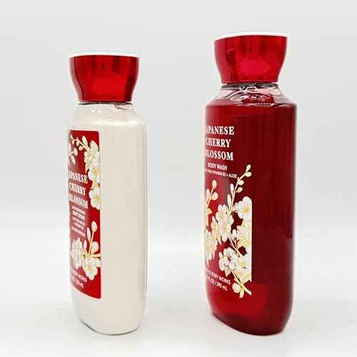 Bath and Body Works Japanese Cherry Blossom Shower Gel (10 fl oz) and Body Lotion (8 fl oz) Signature Collection (Set of 2)