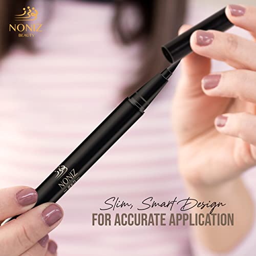 Black Liquid Eyeliner - Water Proof Ultra Matte Long Lasting Slim Jet - Black Eye Liner - 100% Intense Black - Smooth Easy Application Pen Liner