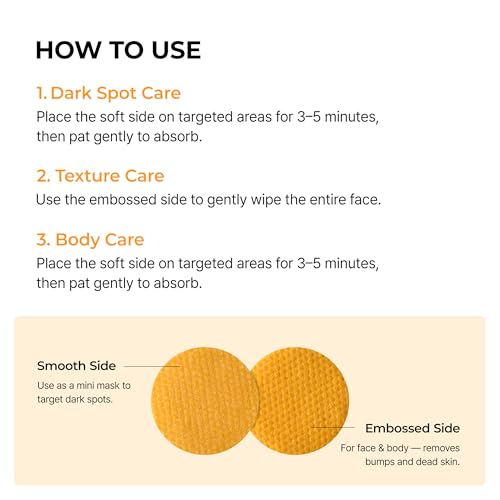 Korean Kojic Acid Turmeric Brightening Toner Pads for Dark Spots - 70 Sheets