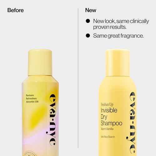 Eva NYC Invisible Dry Shampoo Spray - Oil-Absorbing, Removes Odor & No White Cast - Freshen Up Dry Shampoo For Women - For Light, Dark + Oily Hair - Warm Vanilla Scent - 5.3 oz