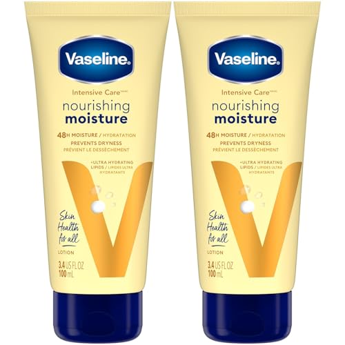 Vaseline Intensive Care Moisturizing Lotion 2-Pack, 3.4 Oz Each, Nourishing Oat & Lipid Formula