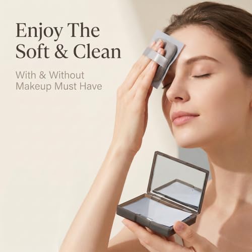 Oil Blotting Sheets for Face with Mirror & Puff - 100 Count