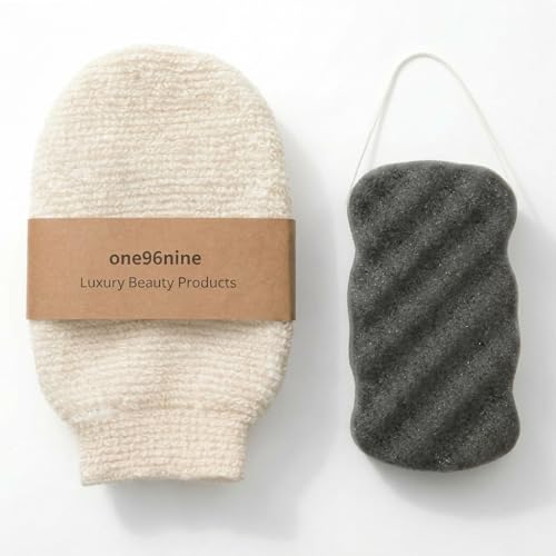Korean Exfoliating Hemp Glove & Konjac Sponge Set