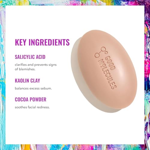 Good Molecules Clarify and Cleanse Bar Pack 2 ? 89 g / 3.15 oz Each | Soap Free Face & Body Cleansing Bar with Salicylic Acid (BHA)