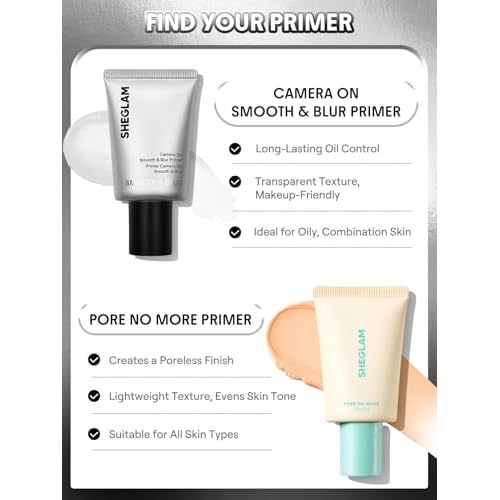 SHEGLAM Camera On Smooth & Blur Primer Mattifying Makeup Base Primer for Smoothing Skin
