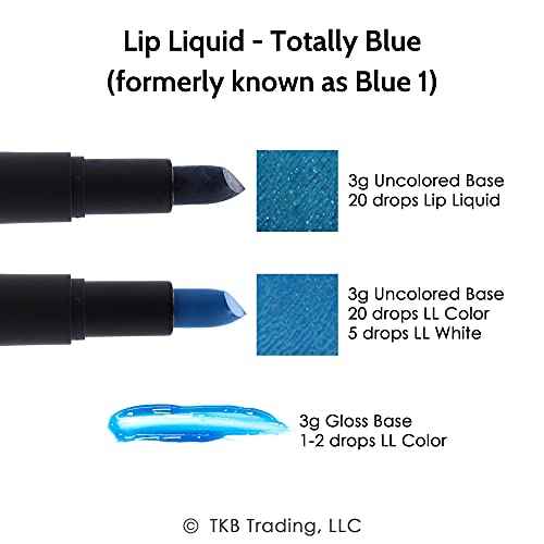 TKB Lip Liquid Color | Liquid Lip Color for TKB Gloss Base, DIY Lip Gloss, Pigmented Lip Gloss and Lipstick Colorant, Made in USA (1floz (30ml), Totally Blue)