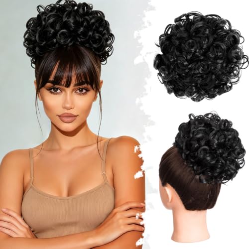 Messy Bun Hair Piece Curly Synthetic Hairpiece with Drawstring