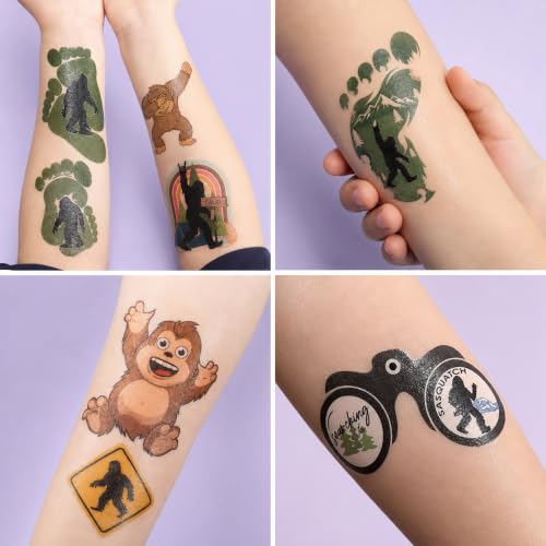 96 PCS Bigfoot Temporary Tattoos for Kids Party Favors
