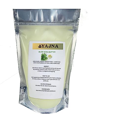 Yajna Organic Raw Aloe Vera Butter - 100% Pure Skin Moisturizer 4 OZ