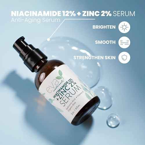 Eva Naturals Niacinamide 12% + Zinc Serum for Face ? Dark Spot Remover, Pore Minimizer, Redness Relief, Hydrating Vitamin B3 with Botanical Hyaluronic Acid, Anti-Aging Serum for Clear Skin (2 Pack)