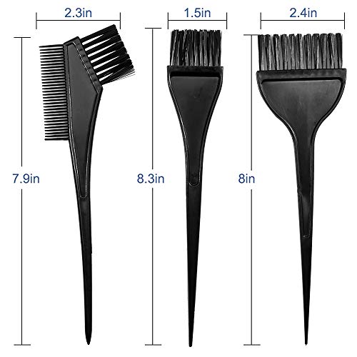 Hair Dye Color Brush and Bowl Set - Black - Hair Coloring Tools Kit