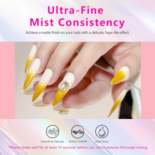 QUEVINA 16 Colors Airbrush Gel Nail Polish Set ? Safe, Odorless Formula for Stunning Baby Boomer Nail Art ? No Dilution Needed, Long-Lasting & Vibrant Shades 16X15ml