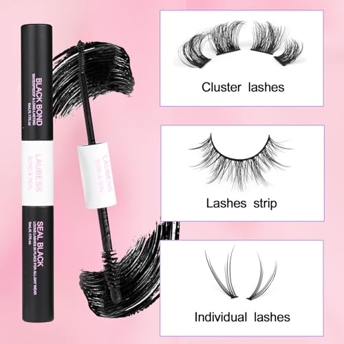 LAUBESS Lash Bond and Seal - Waterproof Cluster Lash Glue 10ml
