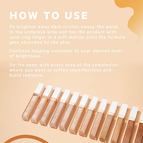 FLOWER BEAUTY By Drew Barrymore Light Illusion Full Coverage Concealer - Diffuse Dark Under Eye Circles + Blurs Blemishes - Weightless Formula + Crease Proof Makeup (Fair)