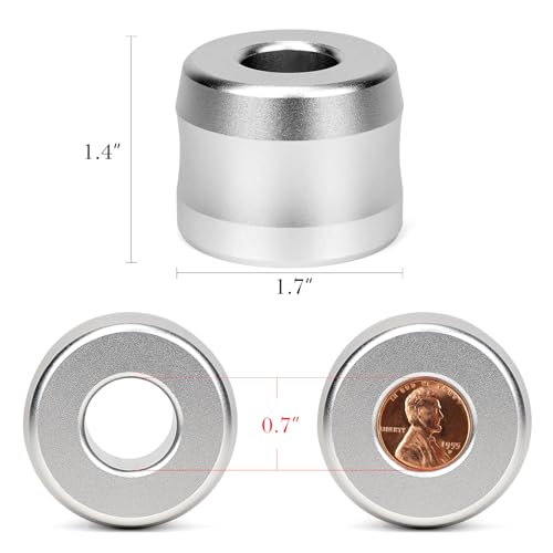 Linkidea 2 Pack Safety Razor Stand, Opening Dia 0.7" (18.5mm) Aluminum Alloy Men's Shaving Stand for Bathroom Countertops, Silver