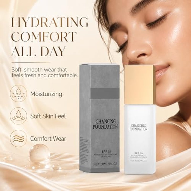 Color Changing Foundation with SPF 15 - Lightweight Hydrating Formula
