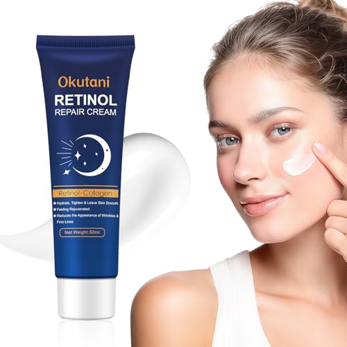 Retinol Cream for Face, Face Moisturizer, Skin Tightening Cream for Face with Collagen and Hyaluronic Acid, Anti-Aging, Firming Skin Care Neck & D?collet? for Day & Night, Instant Lift, 1.7 fl oz