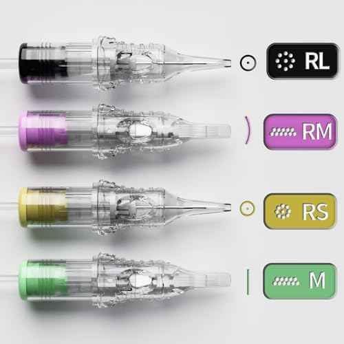 BIGWASP Classic 20Pcs 1211RS Tattoo Cartridge Needles 11RS #12 Standard Disposable 11 Round Shader Cartridges for Tattoo Machine Pen