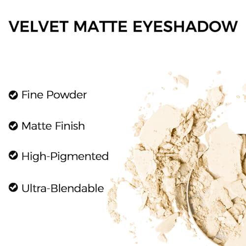 Erinde Single Beige Matte Eyeshadow Palette, High Pigment, Long Lasting, Intense Color, Neutral Nudes Naked Matte Pressed Powder Eye Shadow Palette