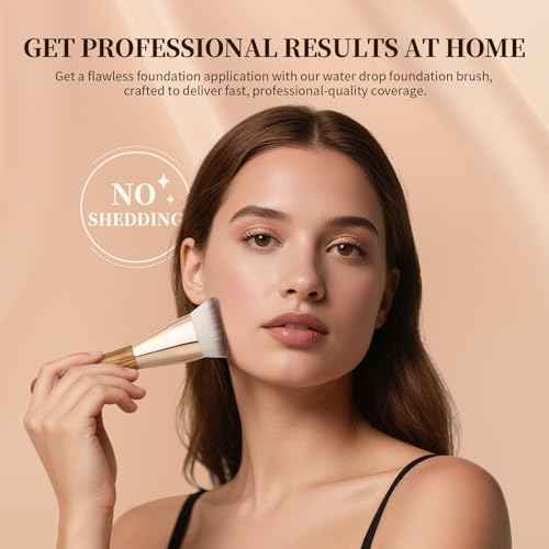 DUcare Angled Foundation Brush for Flawless Makeup Application Professional Liquid, Cream Powder Foundation Brush with Dense Bristles - Contoured for Precise Blending and Buffing