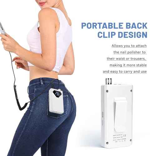 Vrenmol Professional Electric Nail Drill: 35000RPM Rechargeable Nail Drill Machine with Base Portable Nail File with Nail D rill Bits for Remove Gel Dip Acrylic Nails Nail Art Salon Use White