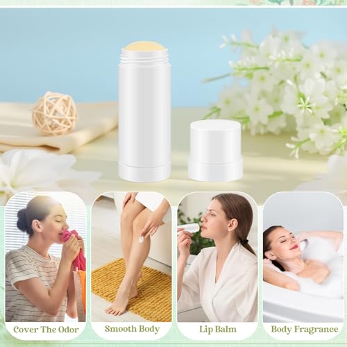 30 Pcs 60ml/2oz Empty Deodorant Containers Twist Up Filling Bottle Refillable Plastic Deodorant Holder Tube for Homemade Lipstick Sunscreen Balm Lotion Bar (White)