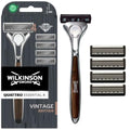 Wilkinson Sword Quattro Vintage Edition Men's Razor with 5 Blades