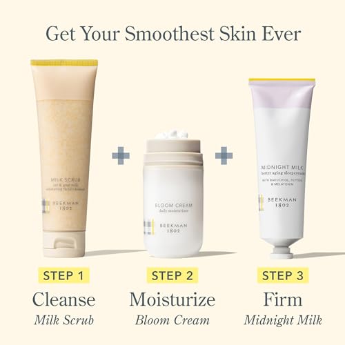 Beekman 1802 Midnight Milk Better Aging Sleep Cream ? Overnight Face Moisturizer & Mask ? With Bakuchiol, Melatonin & Hyaluronic Acid ? Firms & Deeply Hydrates ? Good for Sensitive Skin ? 2.13 fl oz