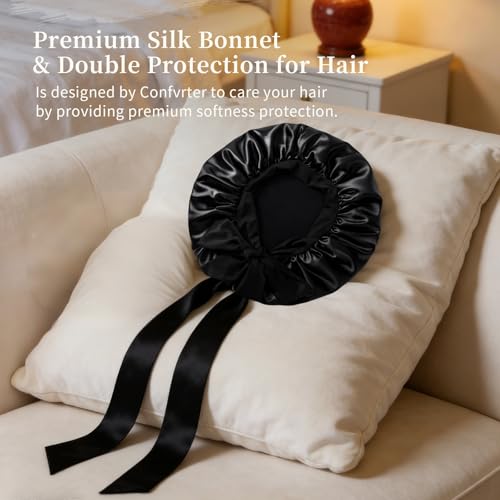 Silk Satin Bonnet for Sleeping with Adjustable Tie Band