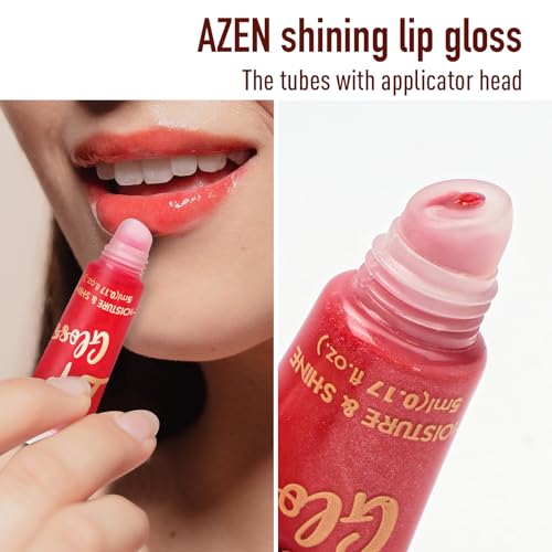 AZEN 24 Pack Lip Gloss Set with Vitamin E & Coconut Oil