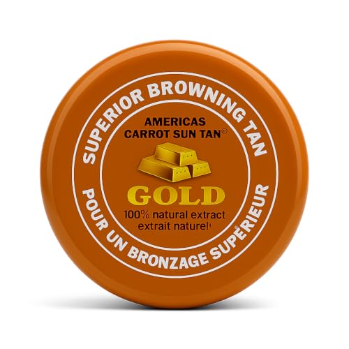 Americas Sun Tan Gold - Natural Tanning Cream - Fast Tanning Enhancer with Carrot & Henna for Beach & Sun Bed - Deep Golden Tan, Moisturizing Browning SPF 0
