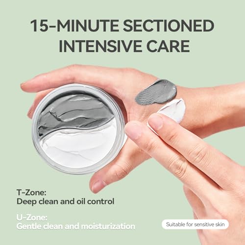 WNP Duo Cleansing Clay Mask with Niacinamide & Hyaluronic Acid ? Deep Pore Cleanser for T-Zone & U-Zone, Blackhead Remover, Hydrating & Oil-Control Face Mask, 3.53oz (Pack of 2)