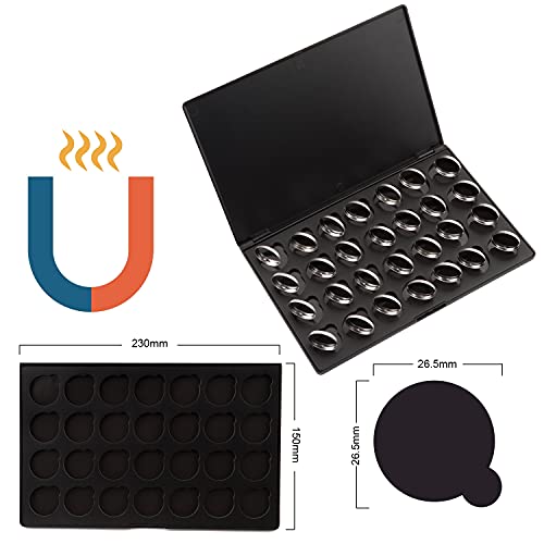 Allwon Empty Magnetic Eyeshadow Palette with 28 Round Pans