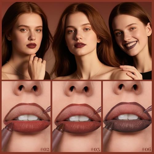 DAGEDA 3-Piece Matte Lip Liner & Lipstick Set, Waterproof