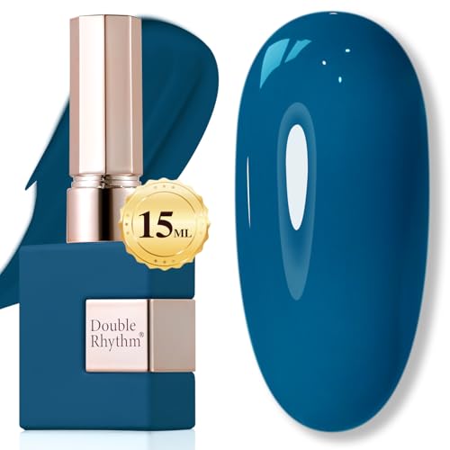 Double Rhythm Lake Blue Gel Polish 15ml – Same Color Same Bottle, Soak-Off DIY Manicure
