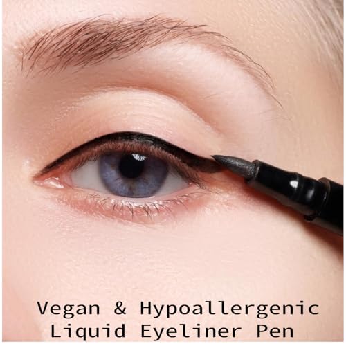 Black Waterproof Liquid Eyeliner Pen - 3 Pack, Hypoallergenic